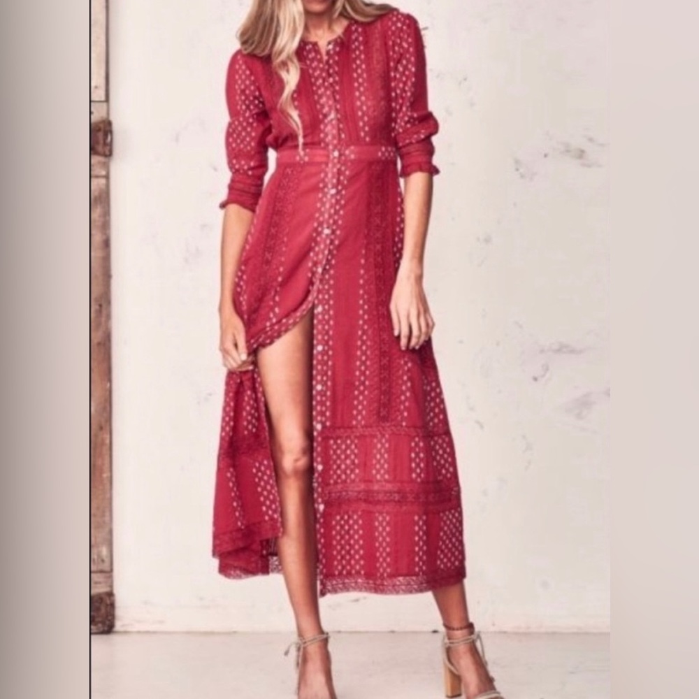 LOVESHACKFANCY Desert
Victorian Maxi Amour Ikat